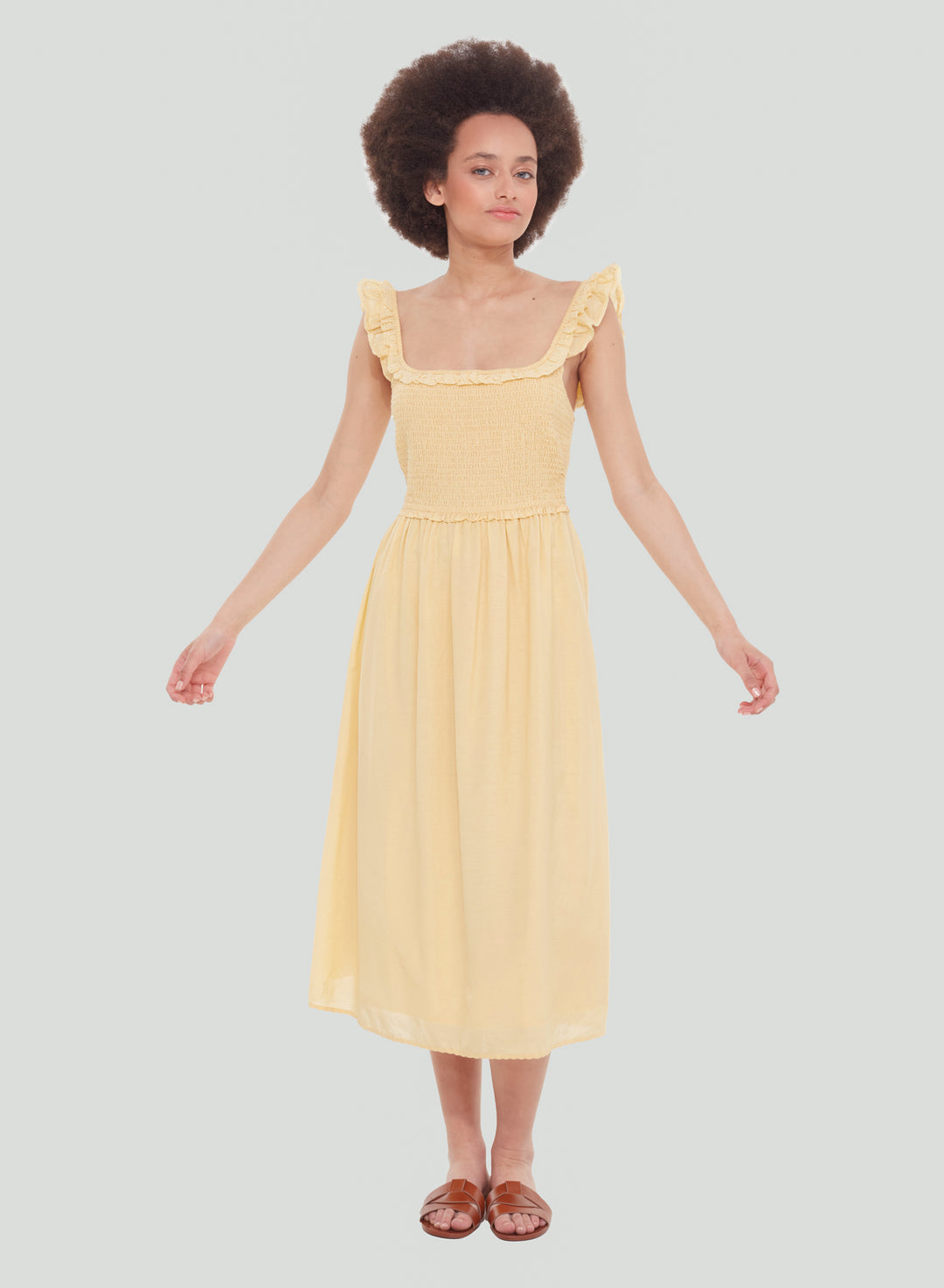 Soft Yellow Sleeveless Dress