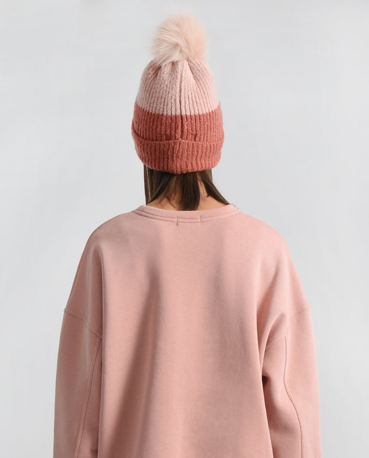 Bi-Color Pompom Beanie