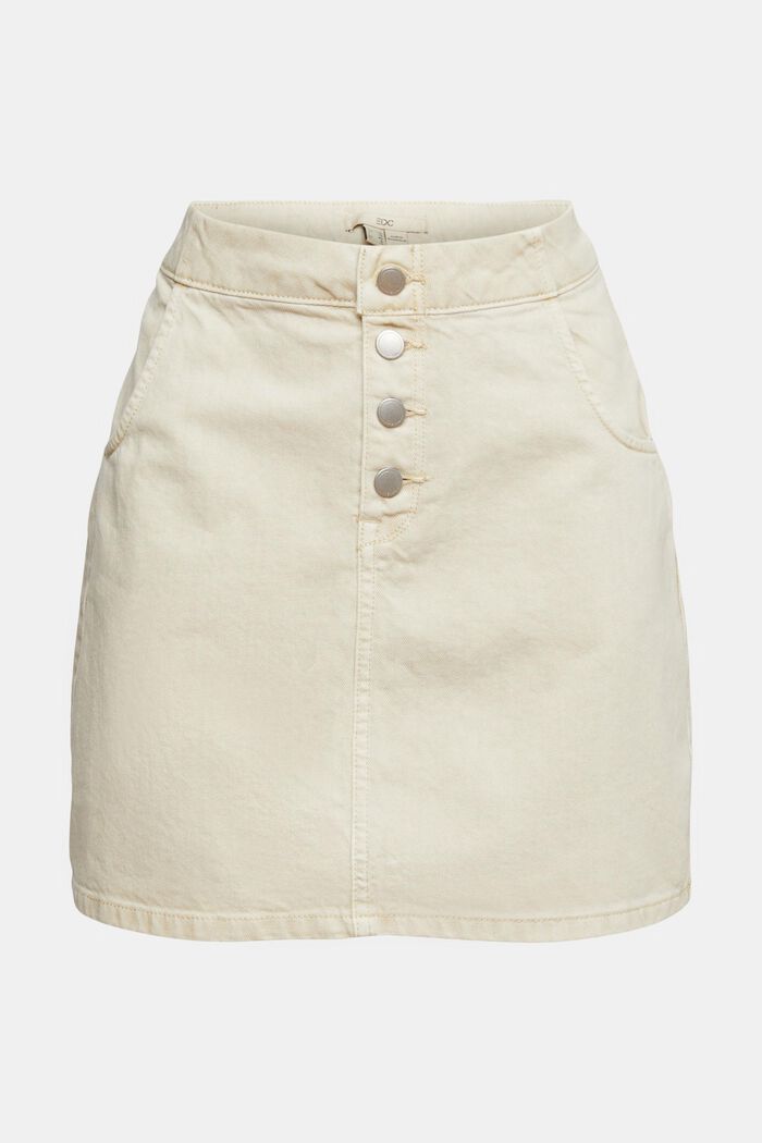 Button Fly Colored Denim Skirt