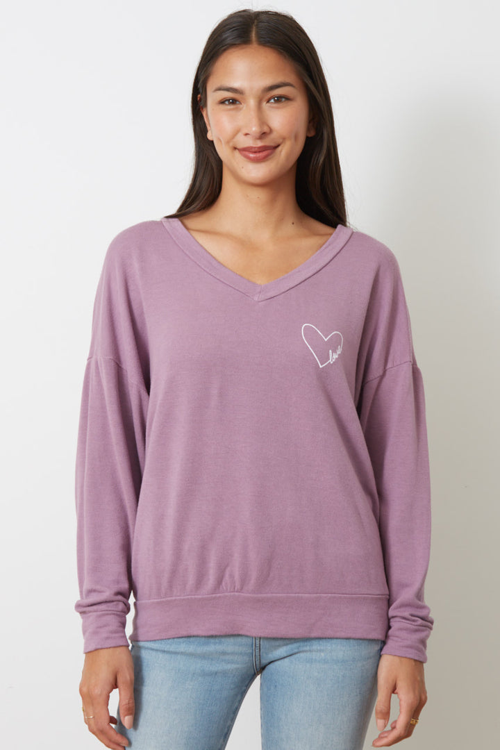 Robi Heart Sweater - Purple