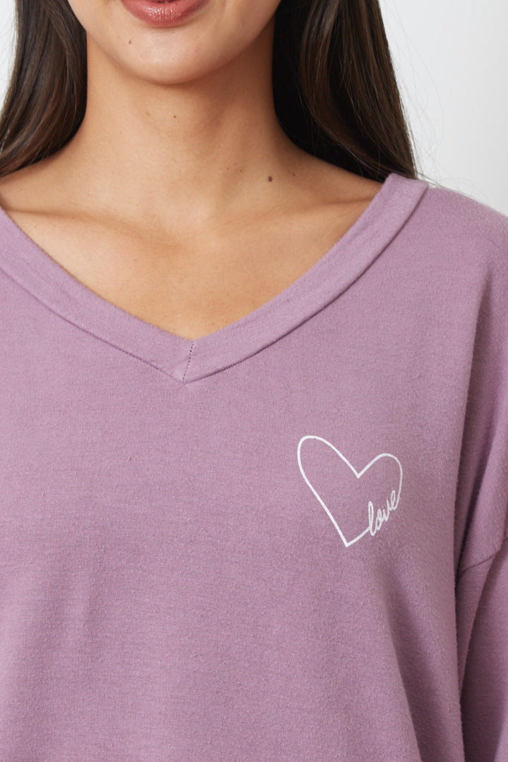 Robi Heart Sweater - Purple