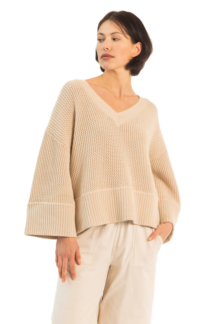 Willow Oversized V-Neck Sweater - Oatmeal