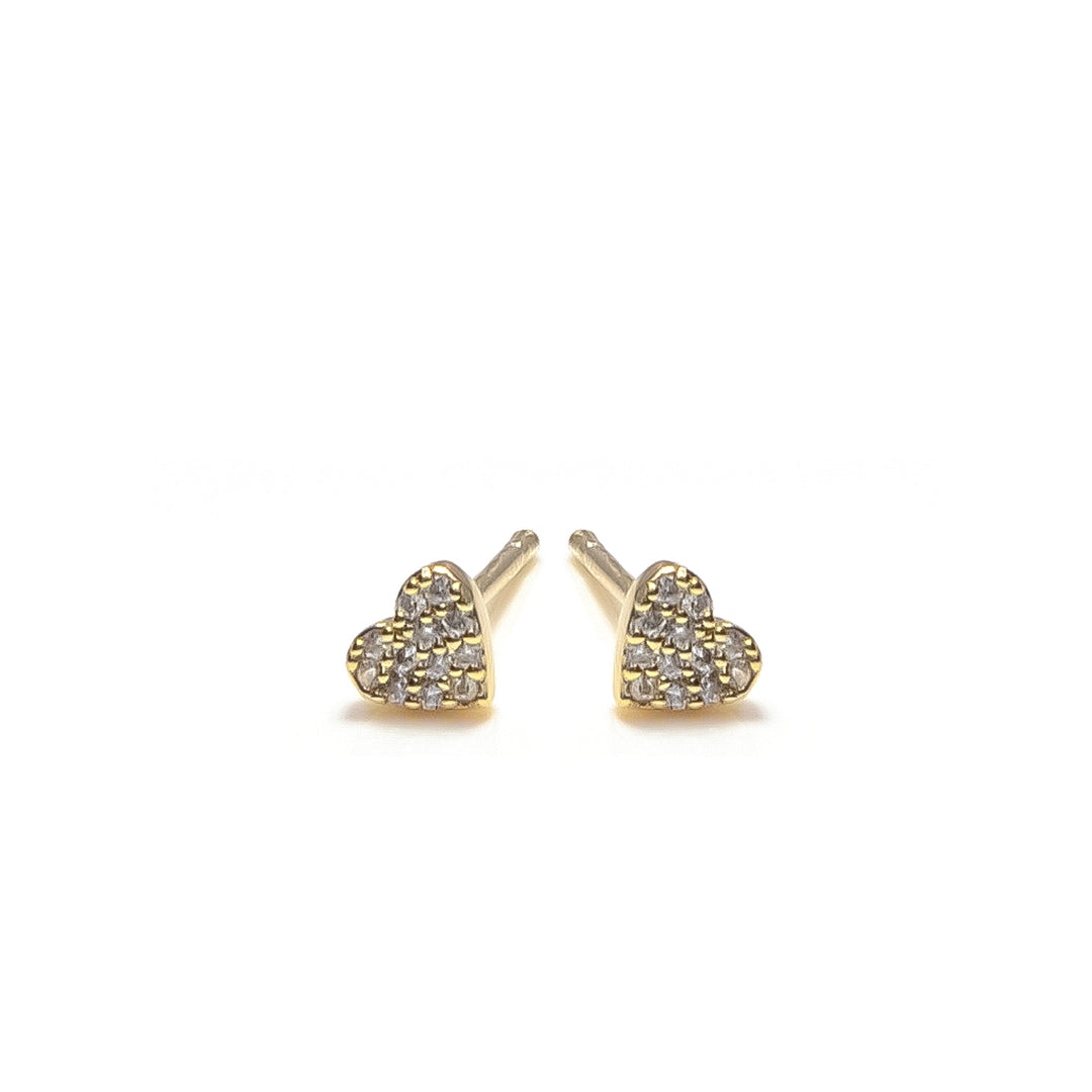 Sparkle Heart - Stud Earrings in Gold