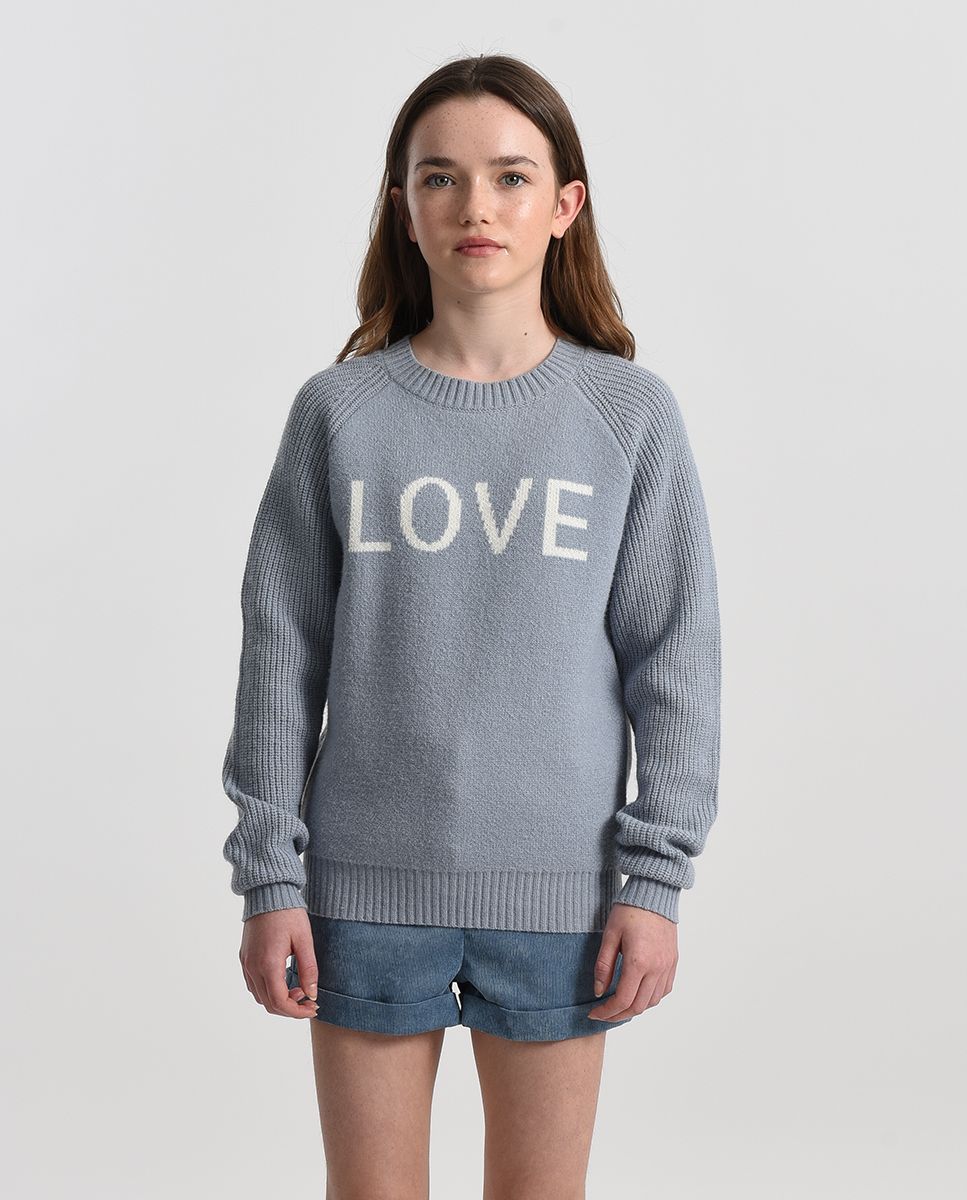 Love Knitted Sweater- Mini Molly Ice Blue