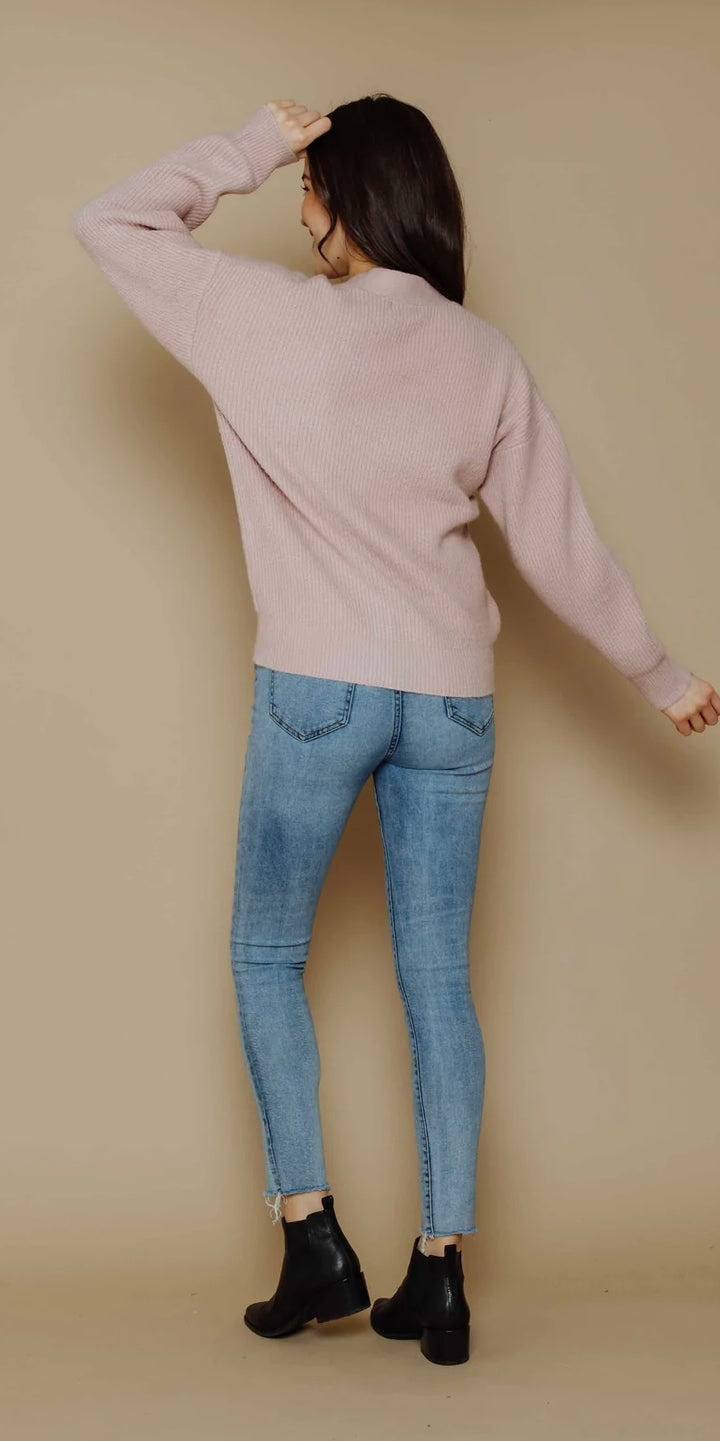 Crystal Supersoft Grandpa Cardi - Icy Pink