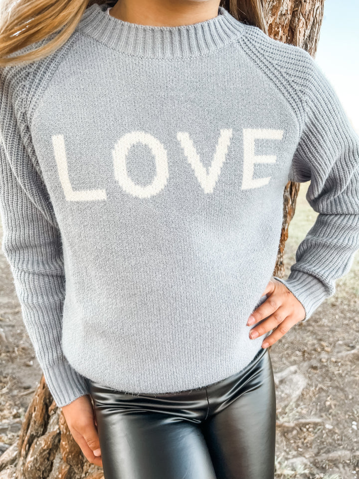 Love Knitted Sweater- Mini Molly Ice Blue