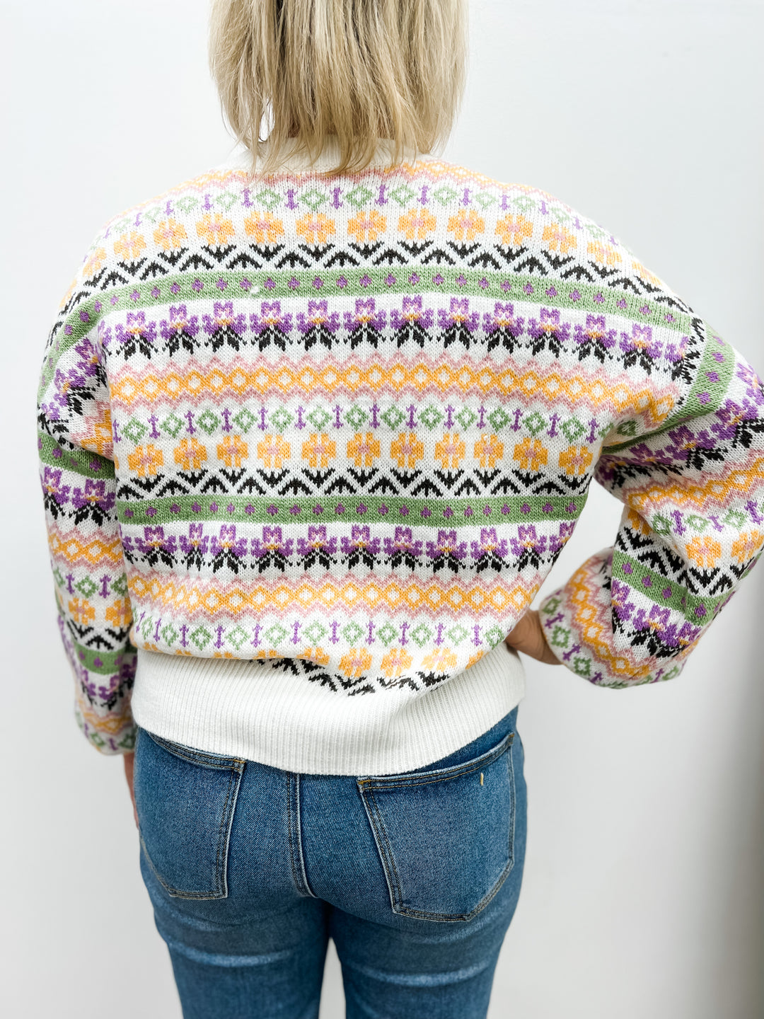 Jacquard Wool Blend Sweater