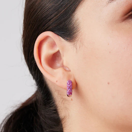 Merry and Bright - Small Sparkle Hoop Earrings