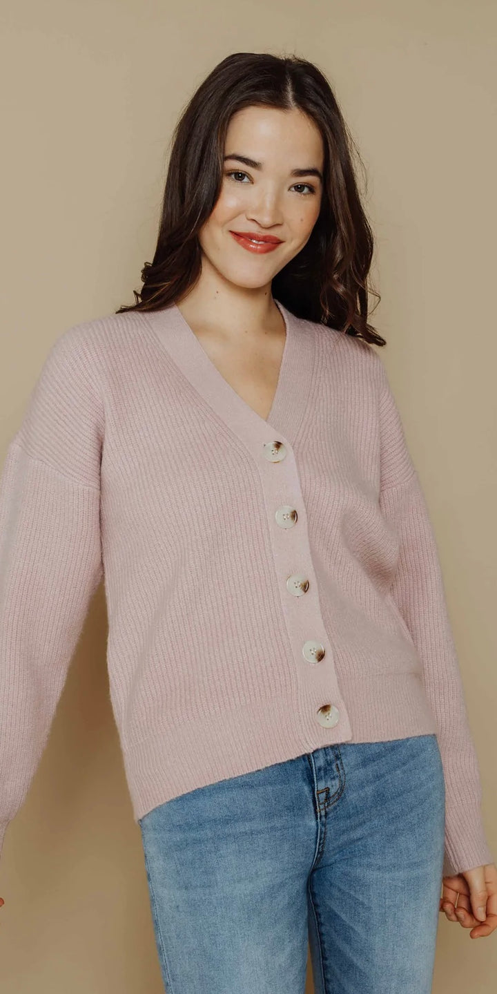 Crystal Supersoft Grandpa Cardi - Icy Pink