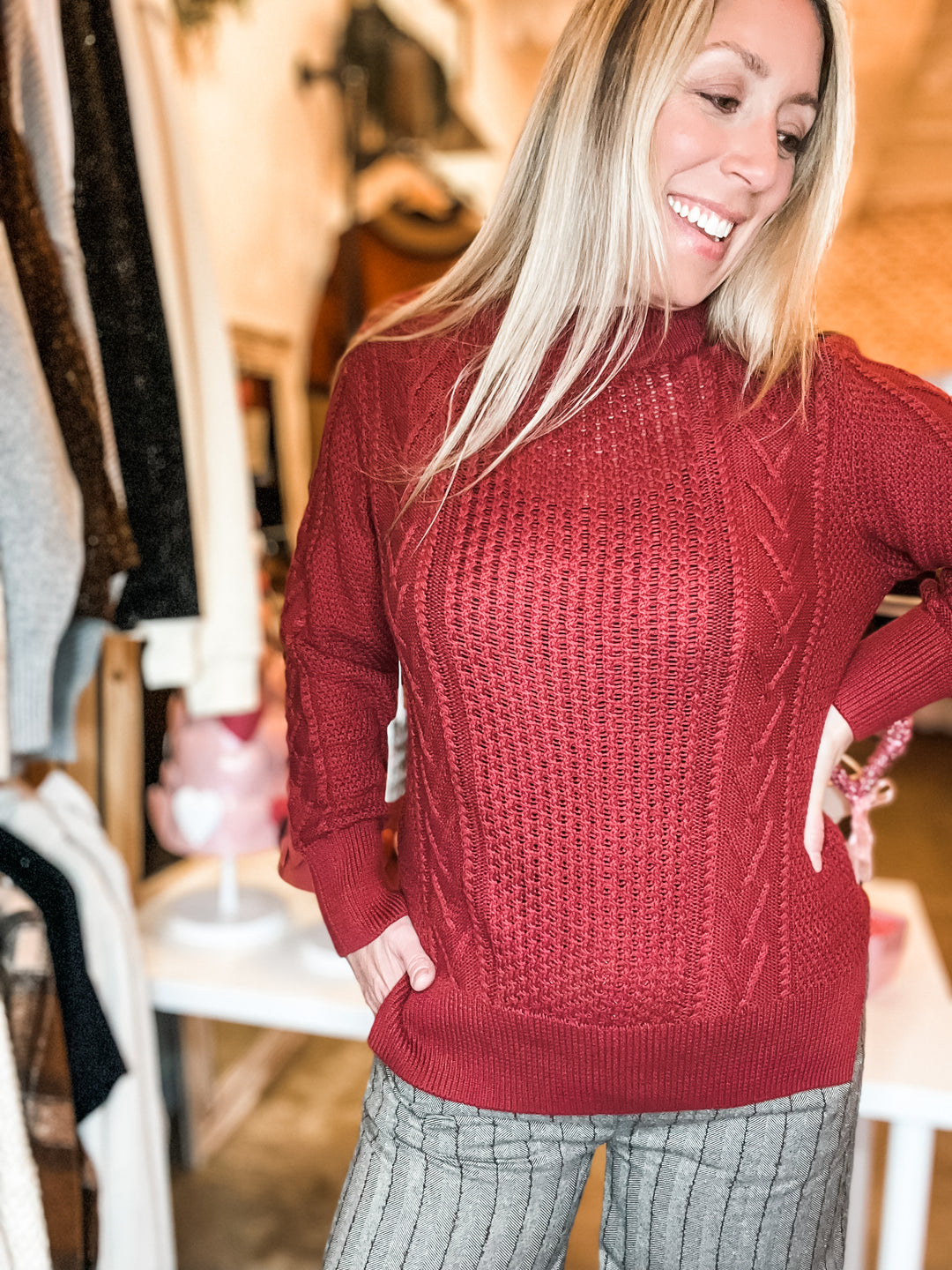 Dallas Sweater - Ruby
