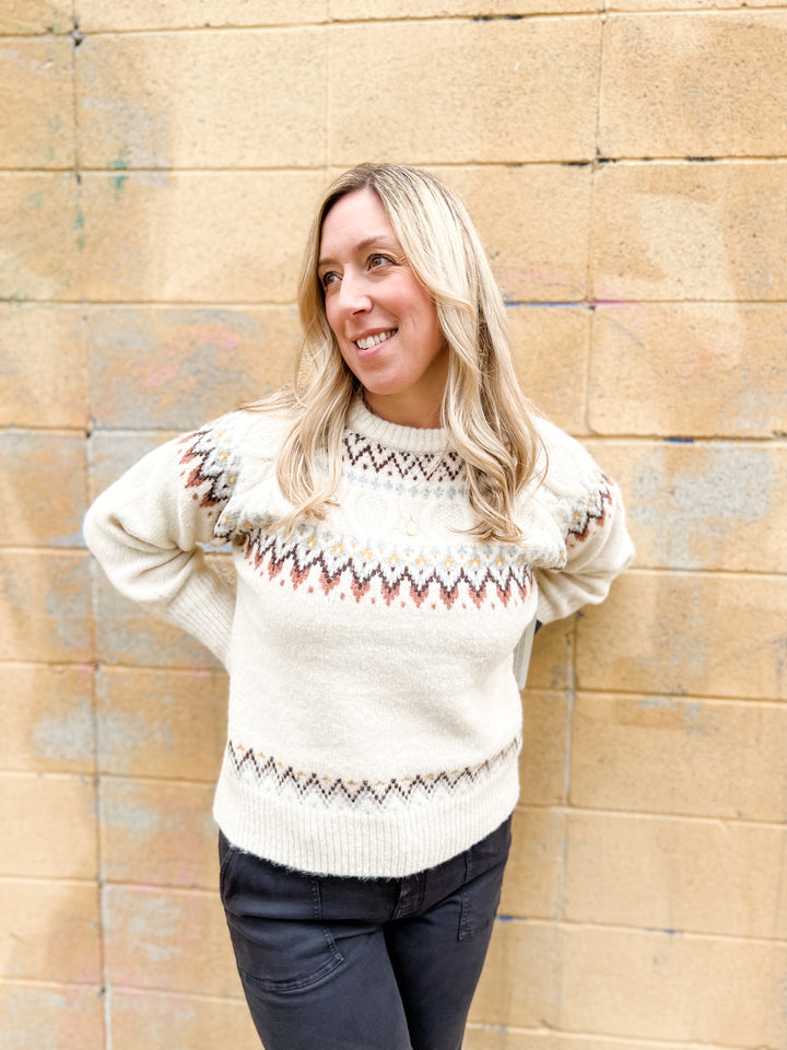Melinda Faire Isle Sweater- Cream