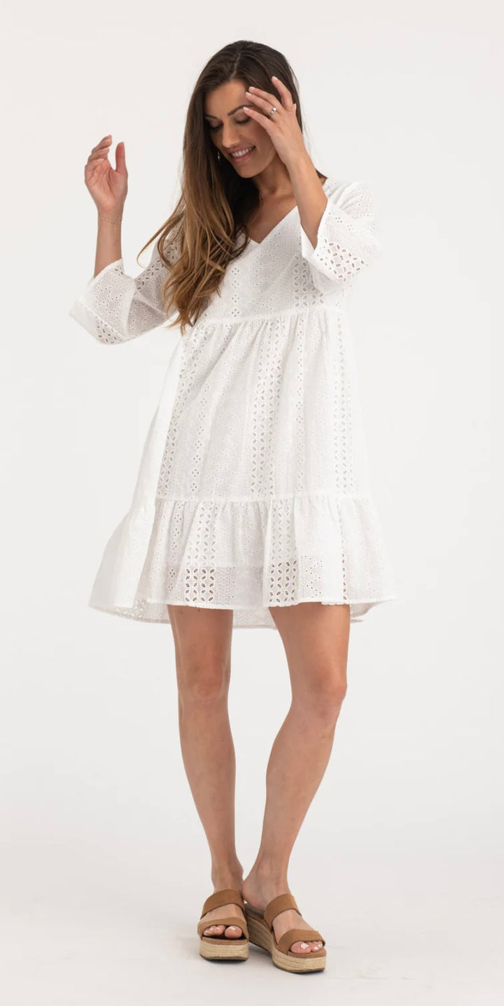 Grace Babydoll Dress - White
