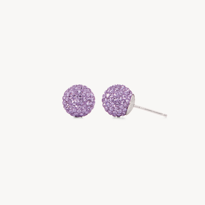 Sparkle Ball Stud Earrings - Lavender Velvet