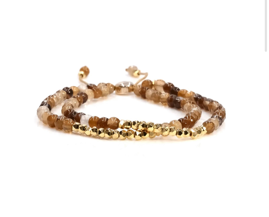 Golden - Doublestrand Stone Bracelet